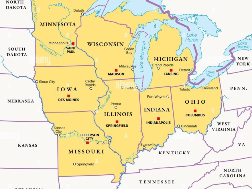 Midwest Map Hi res Stock Photography And Images Alamy