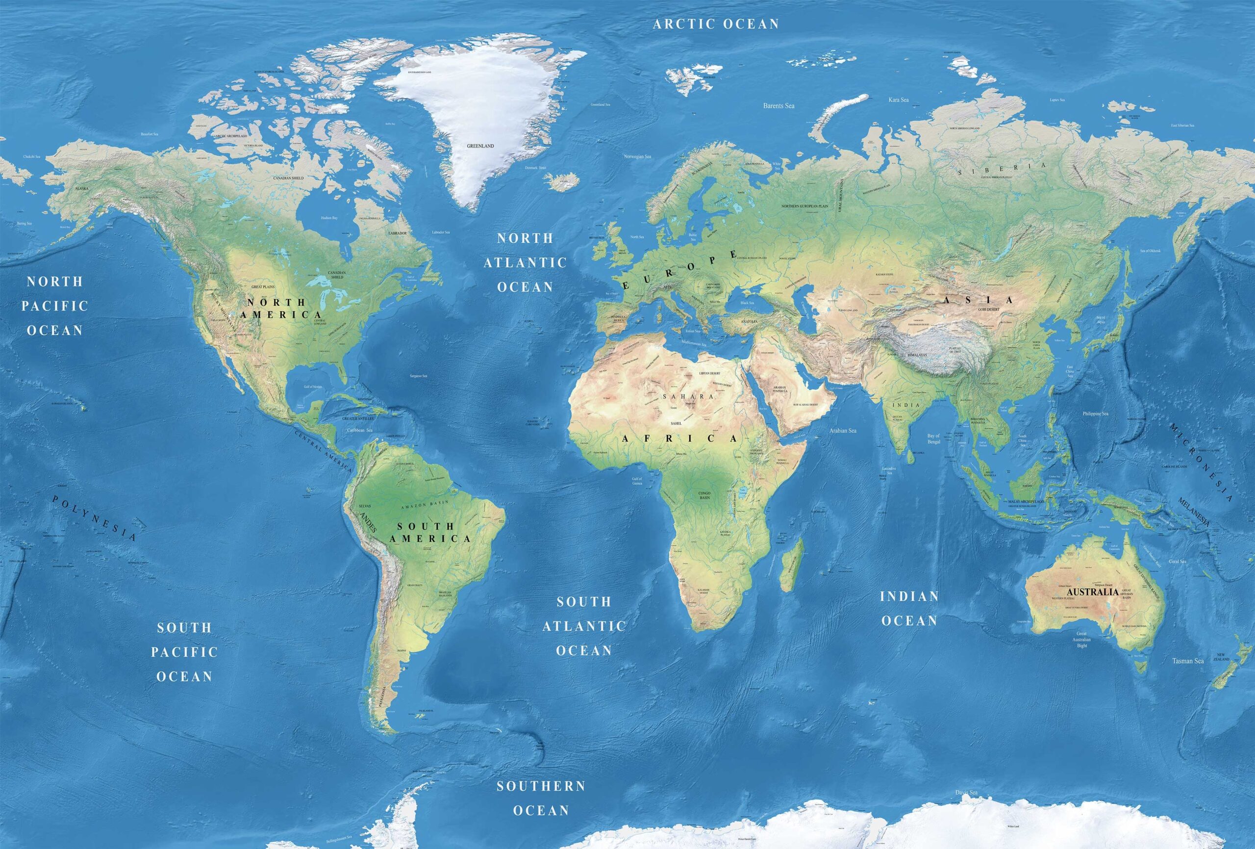 World Map A3 Printable