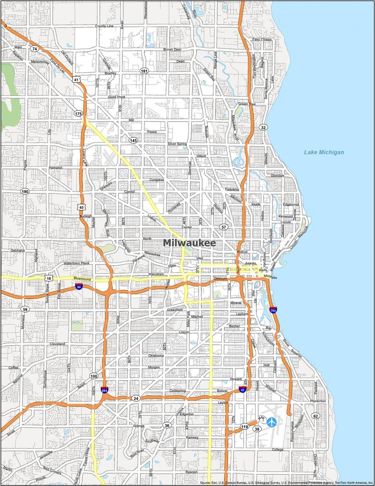 Milwaukee Map Collection Wisconsin GIS Geography