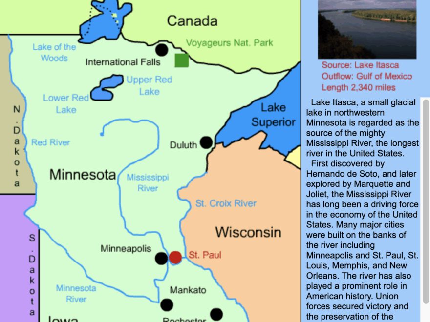 Minnesota Interactive And Printable Maps Of Minnesota For Kids Teachers And Parents