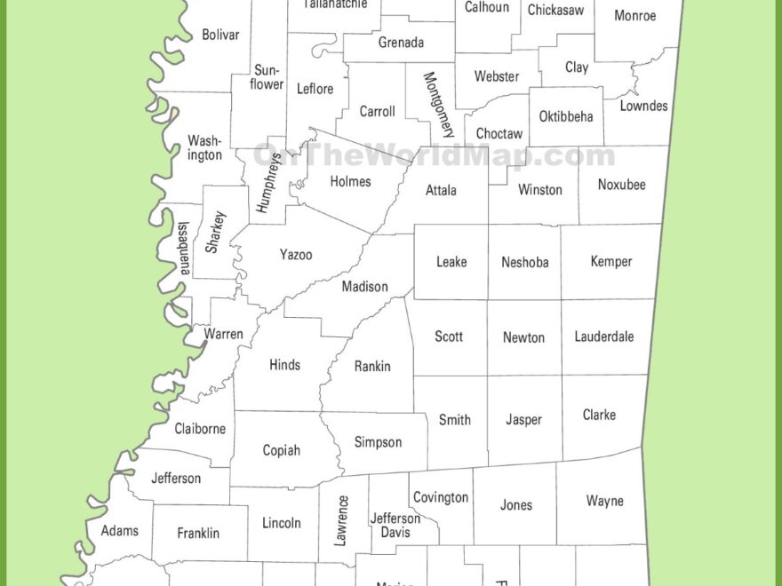 Mississippi County Map Ontheworldmap