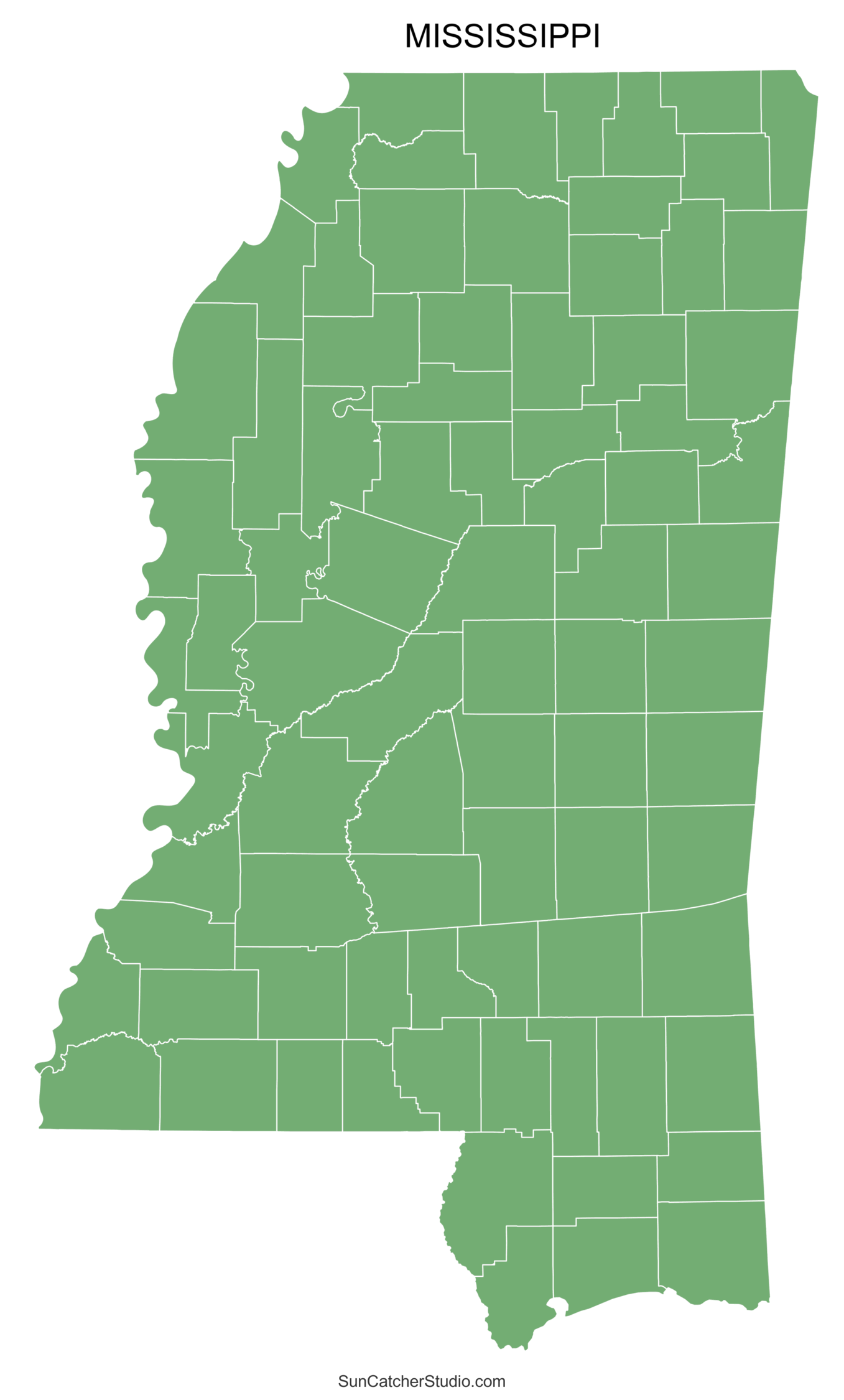 Mississippi County Map Coloring Pages Printable