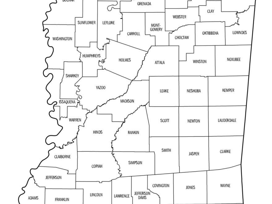 Mississippi County Map Printable State Map With County Lines Free Printables Monograms Design Tools Patterns DIY Projects