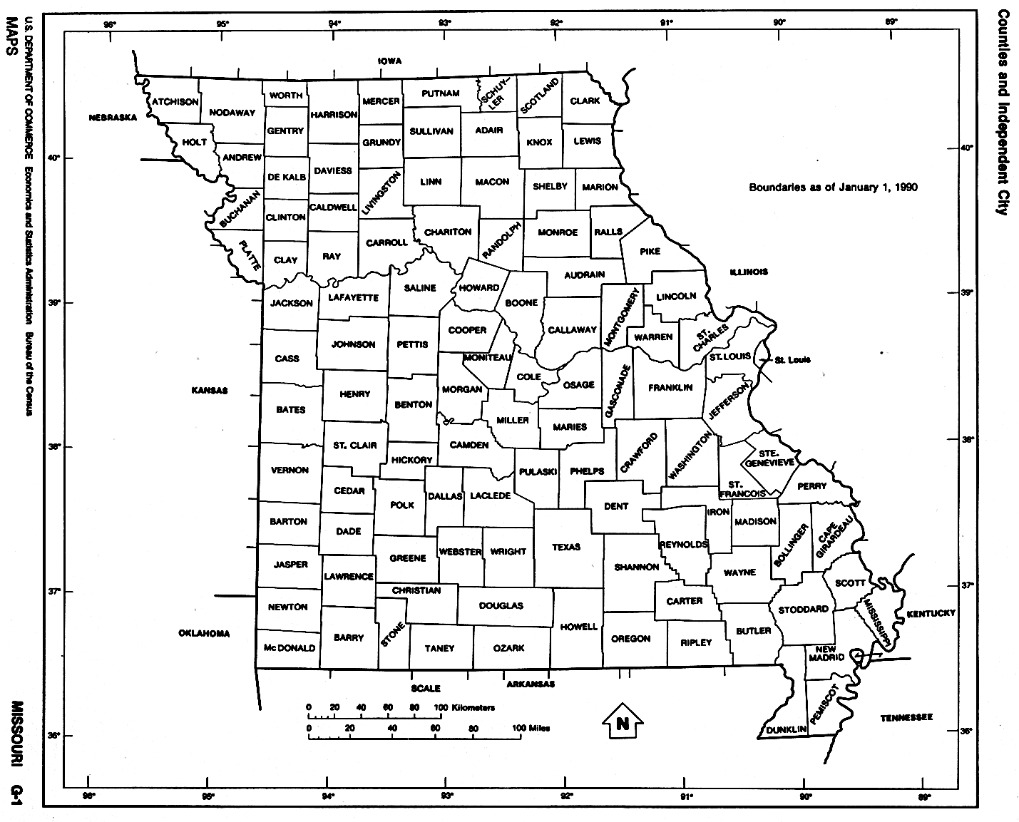 Map Of Missouri Counties Printable