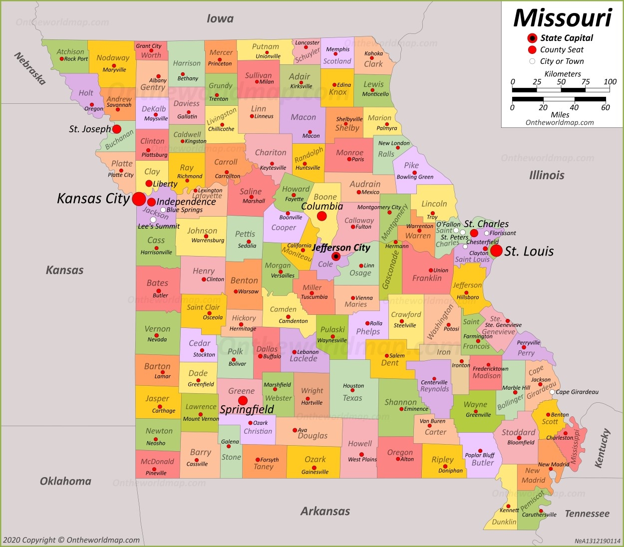 Printable Missouri Map With Cities