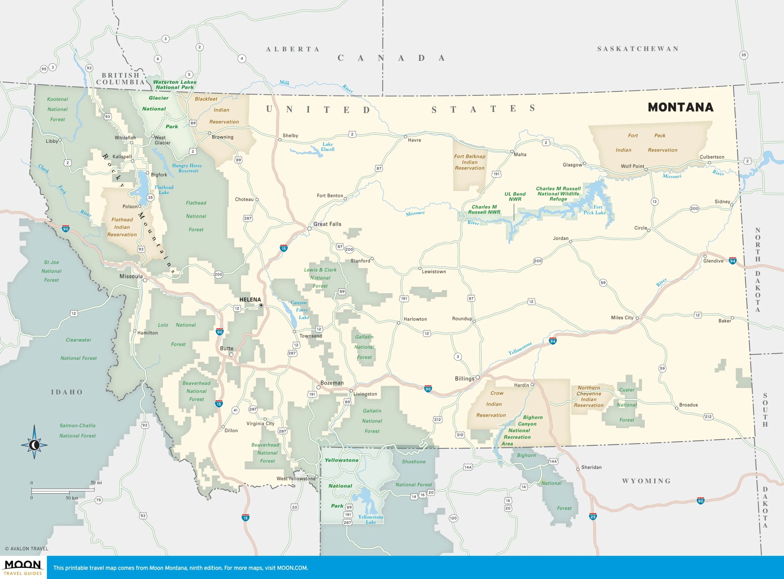 Printable Map Of Montana