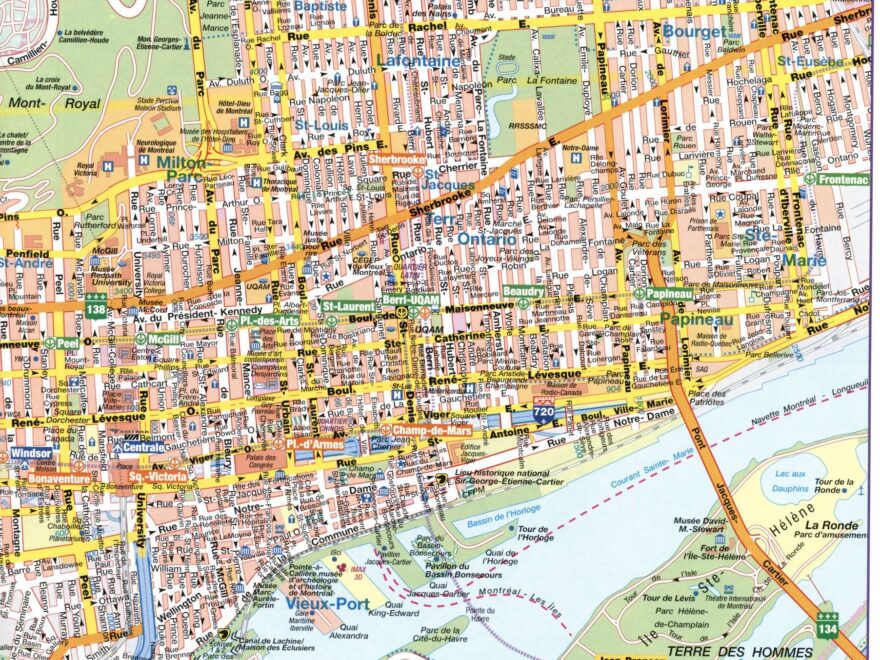 Montreal Canada City Map Large Printable Tourist Map Montreal Downtown