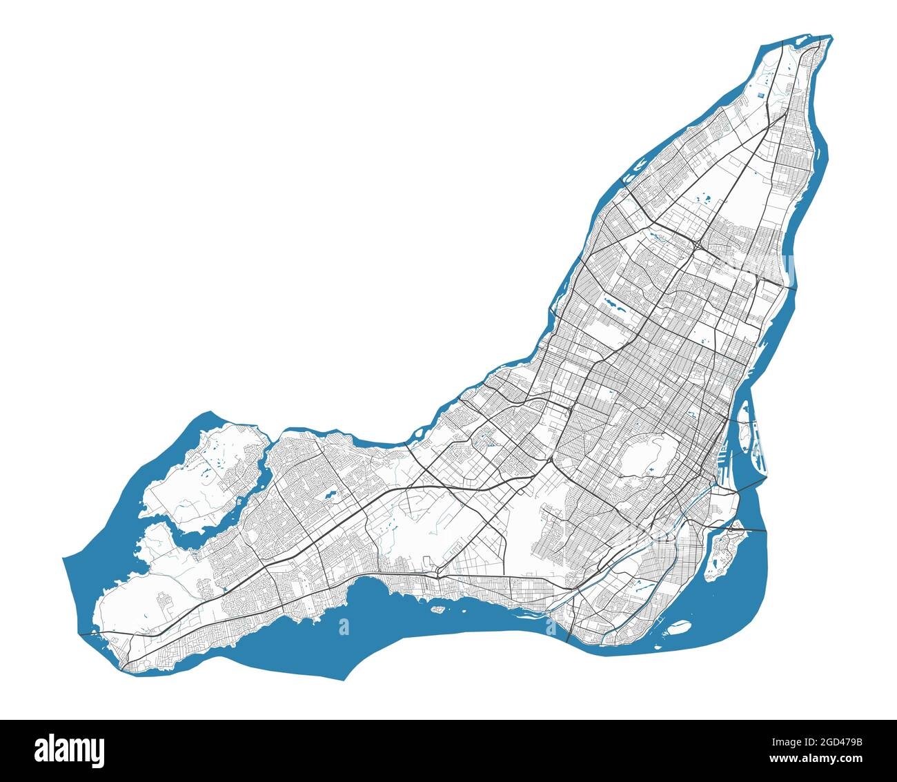 Montreal Map Stock Vector Images Alamy