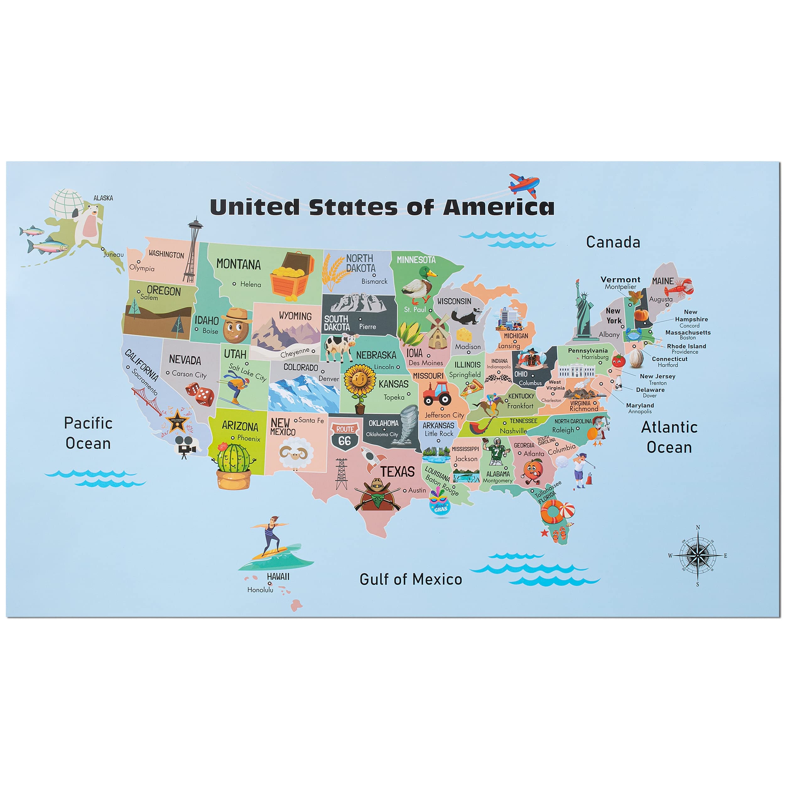 Printable Map Of Usa With States