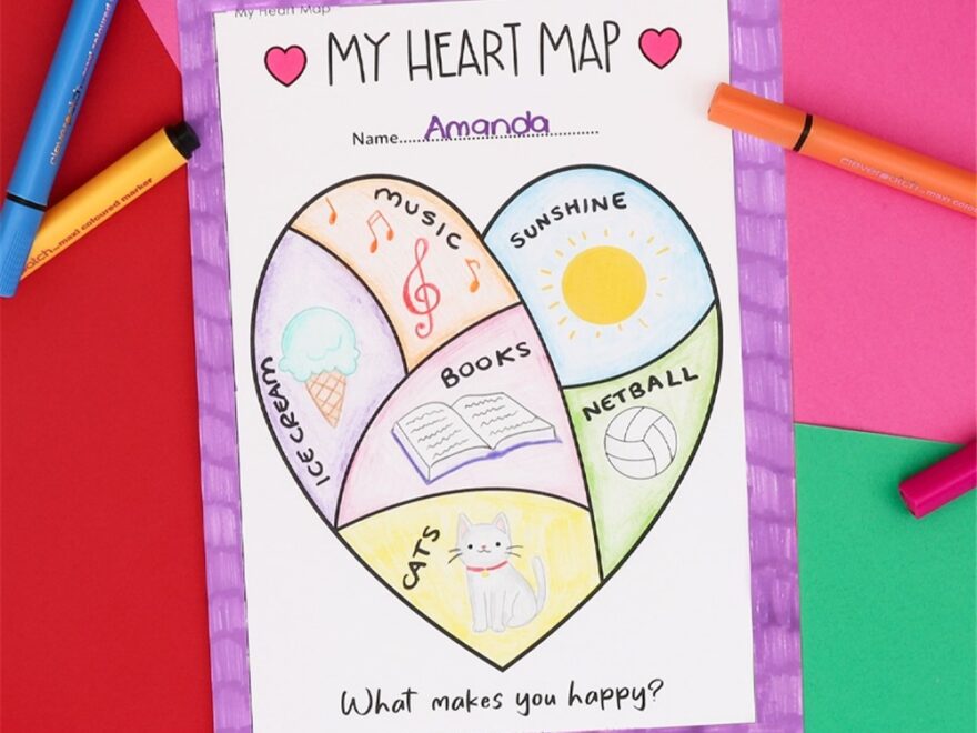 My Heart Map Paper Card CleverPatch CleverPatch Art Craft Supplies