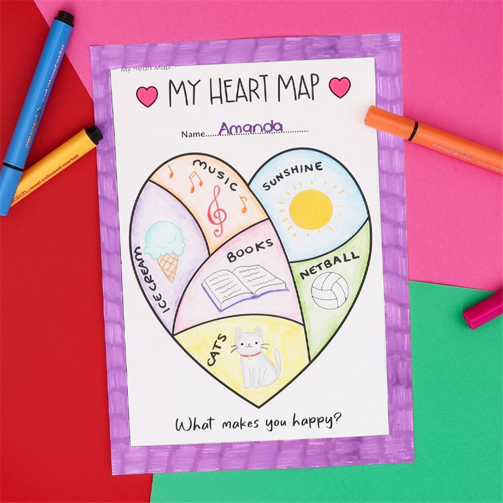 My Heart Map Paper Card CleverPatch CleverPatch Art Craft Supplies