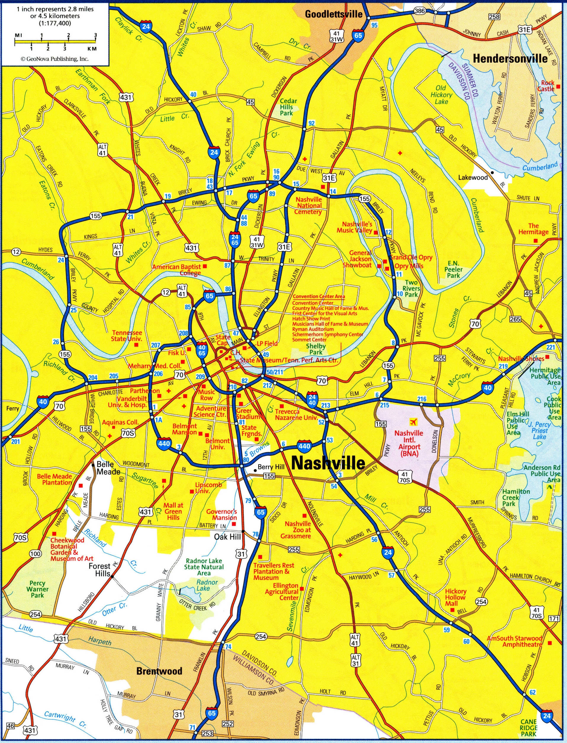 Printable Map Of Nashville