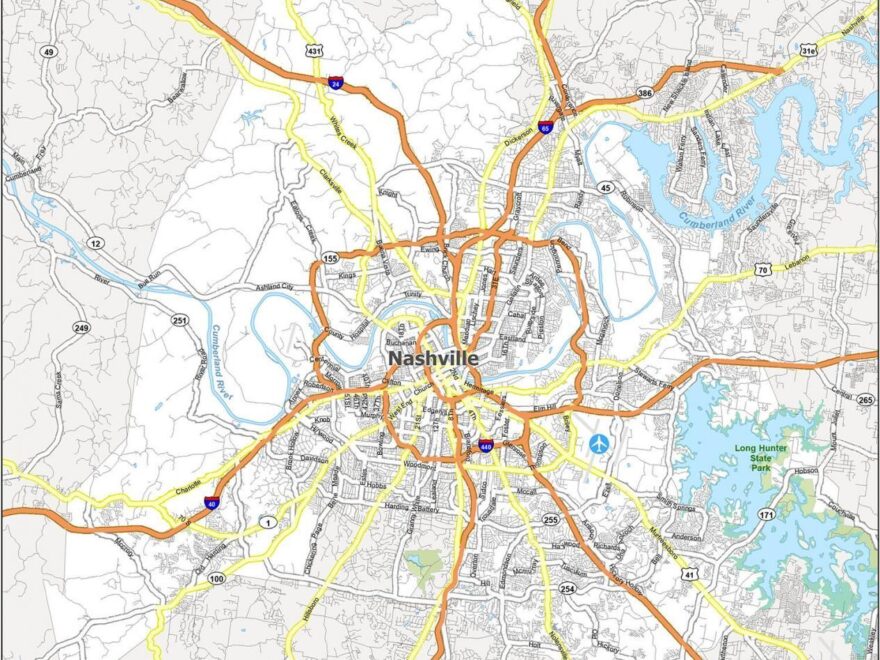 Nashville Map Tennessee GIS Geography