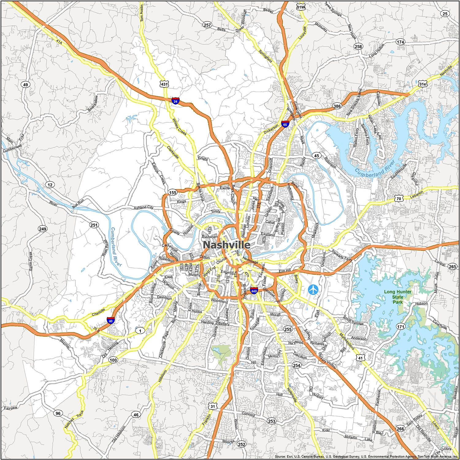 Tn Map Printable Free