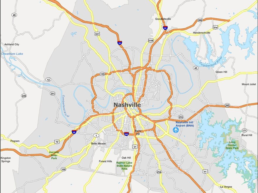 Nashville Map Tennessee GIS Geography