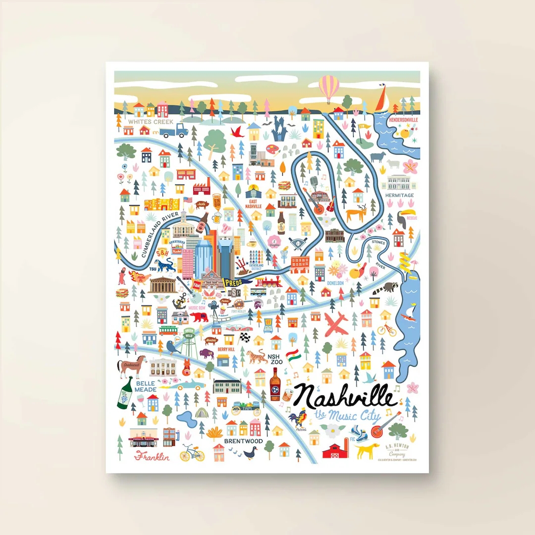 NASHVILLE TN Map Art Wall Decor City Map Nashville Tennessee Art Print Poster Whimsical Illustration Day Version Etsy NASHVILLE TN Map Art Wall Decor City Map Nashville Tennessee Art Print Poster Whimsical Illustration Day Version Etsy