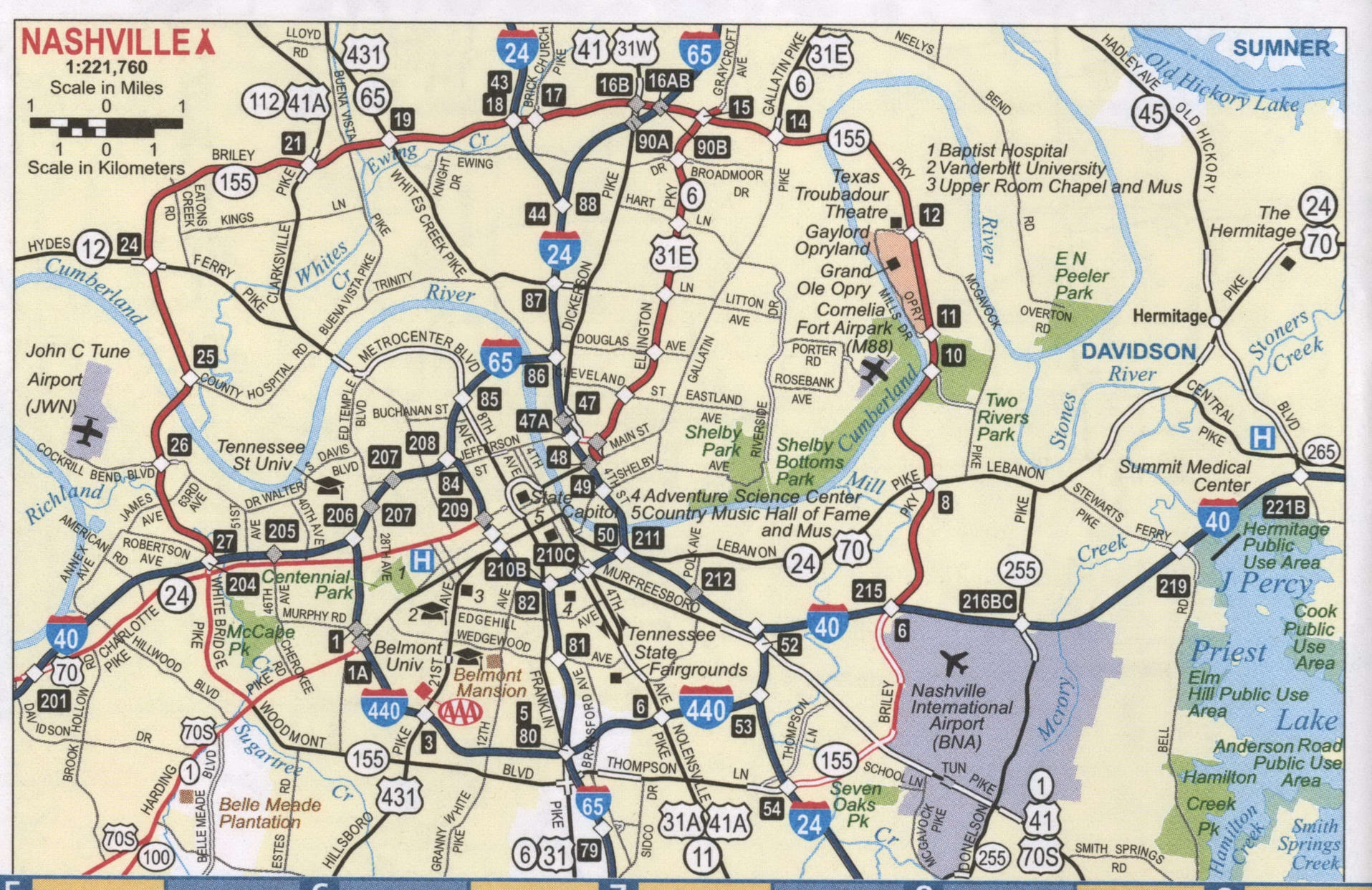 Printable Map Of Downtown Nashville Tn