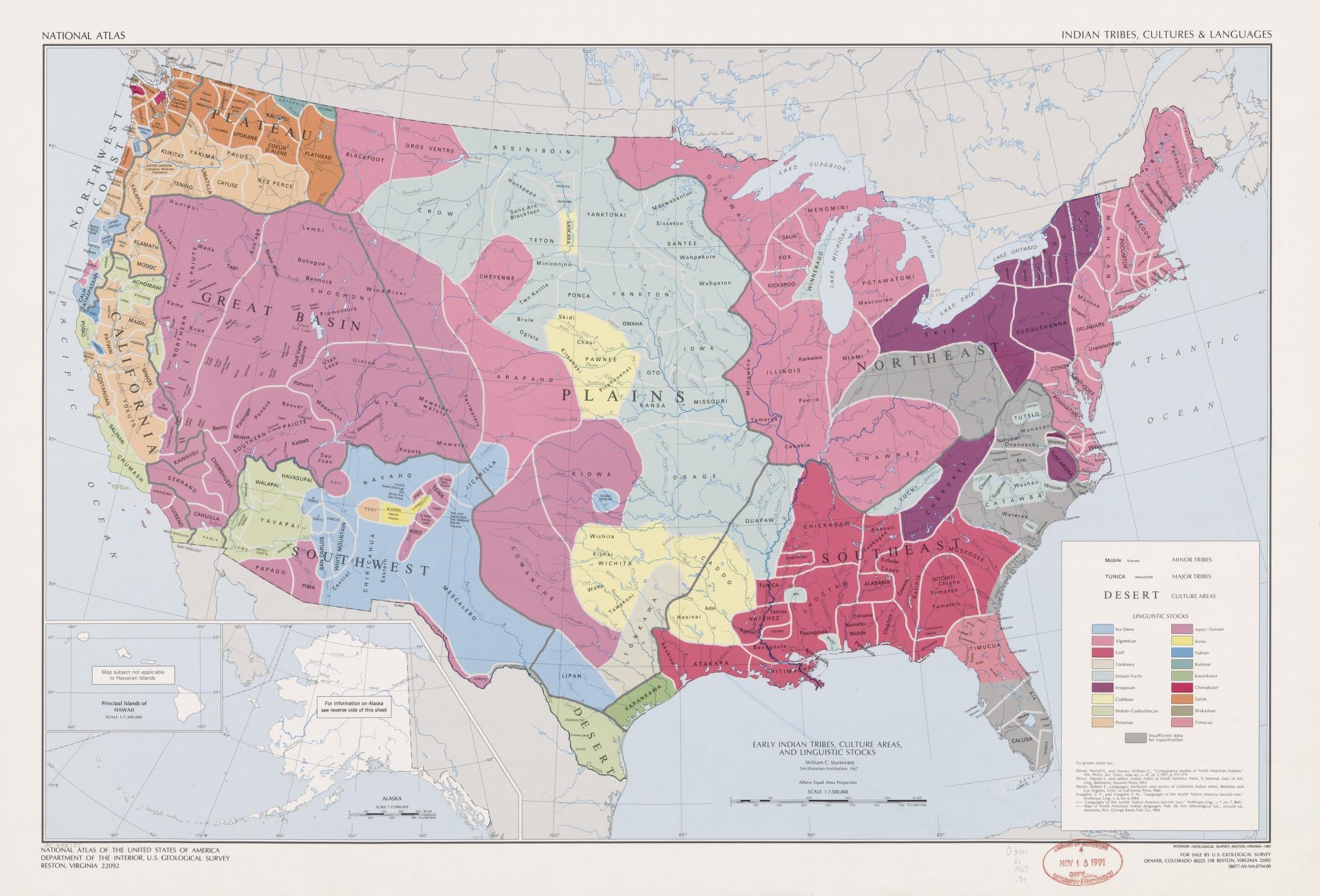 National Atlas Indian Tribes Cultures Languages United States Recto Library Of Congress