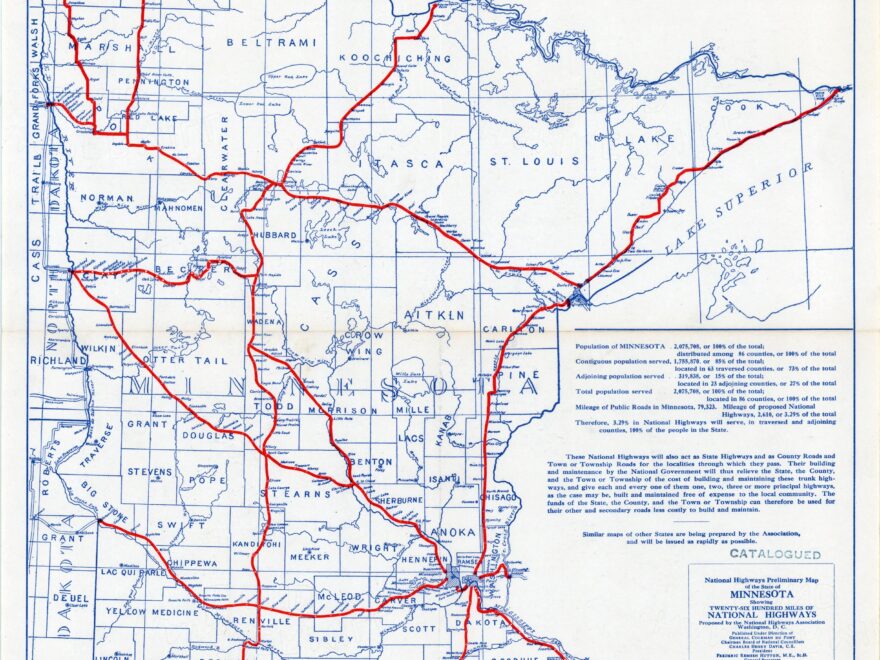 National Highways Preliminary Map Of The State Of Minnesota Library Of Congress