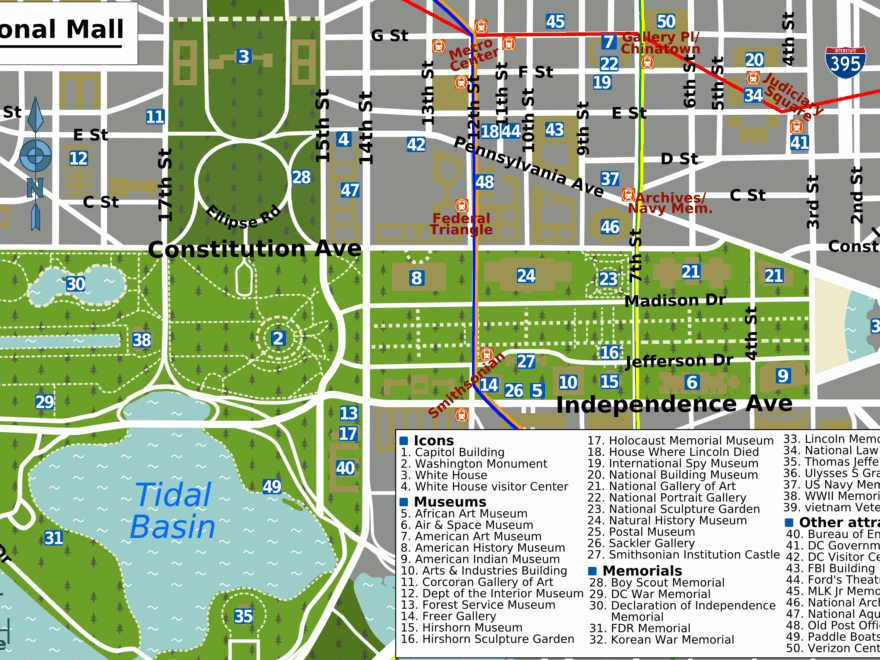 National Mall Map Washington DC