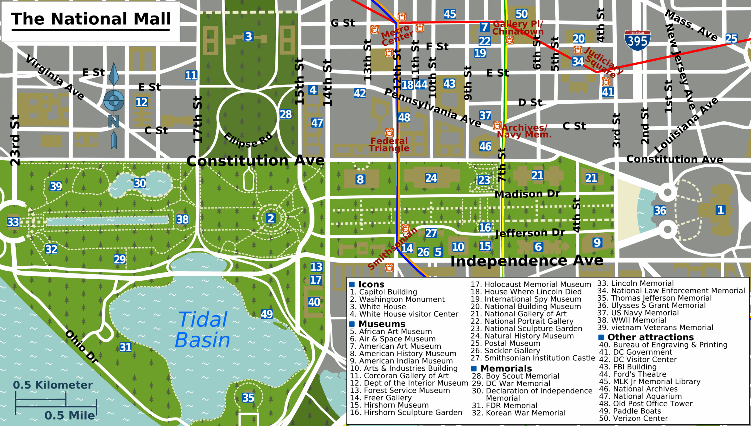 National Mall Map Washington DC
