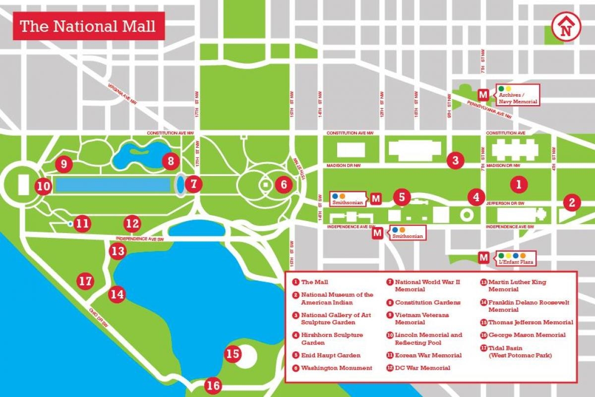 National Mall Parking Map Map Of National Mall Parking District Of Columbia USA 