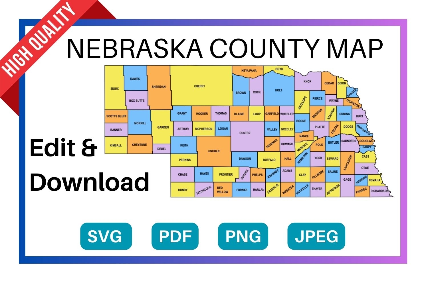 Printable Map Of Nebraska For Kids