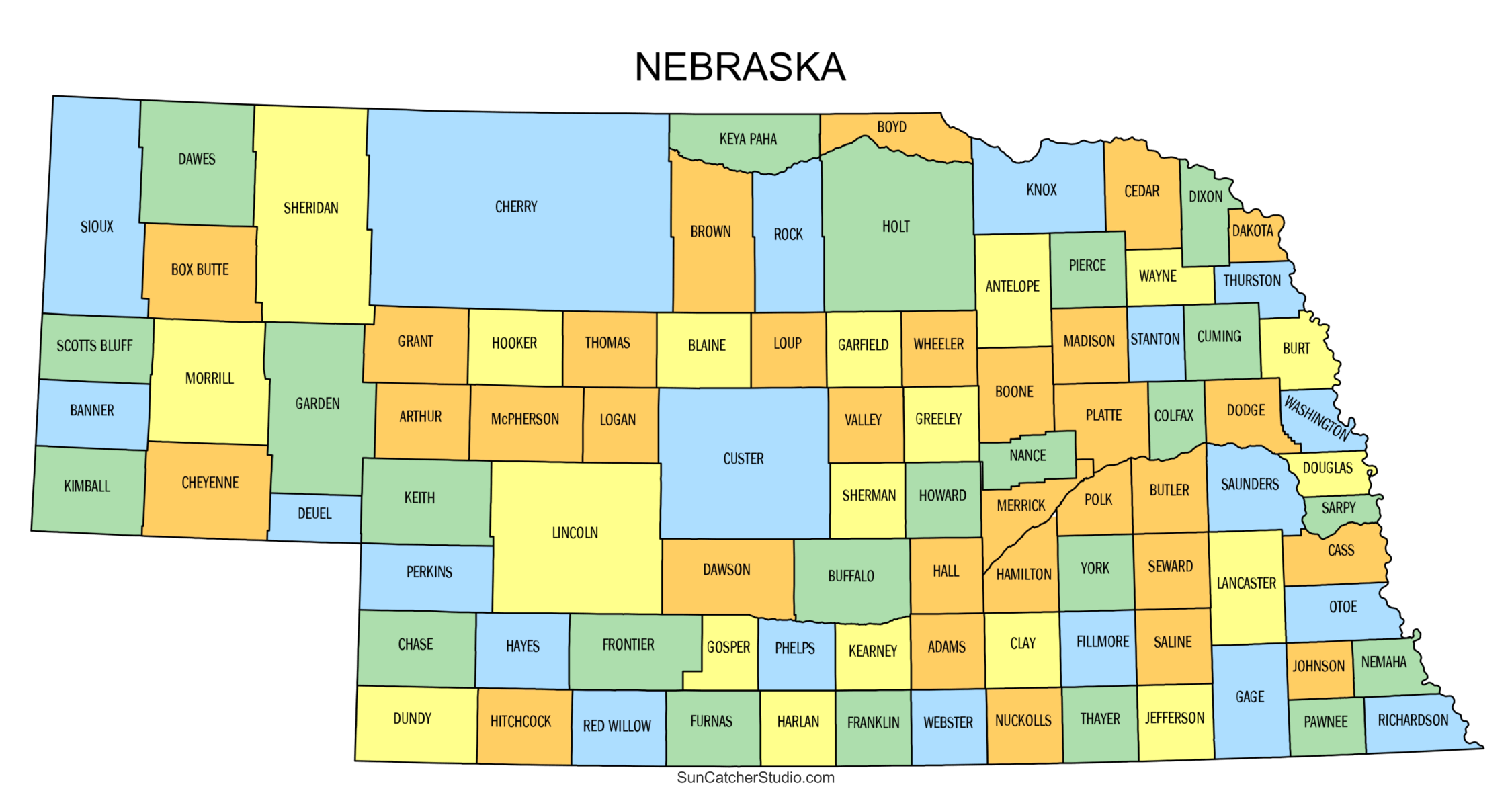 Nebraska County Map Printable State Map With County Lines Free Printables Monograms Design Tools Patterns DIY Projects