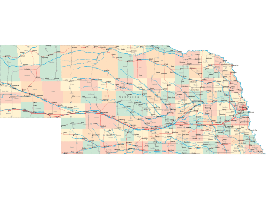 Nebraska Road Map NE Road Map Nebraska Highway Map