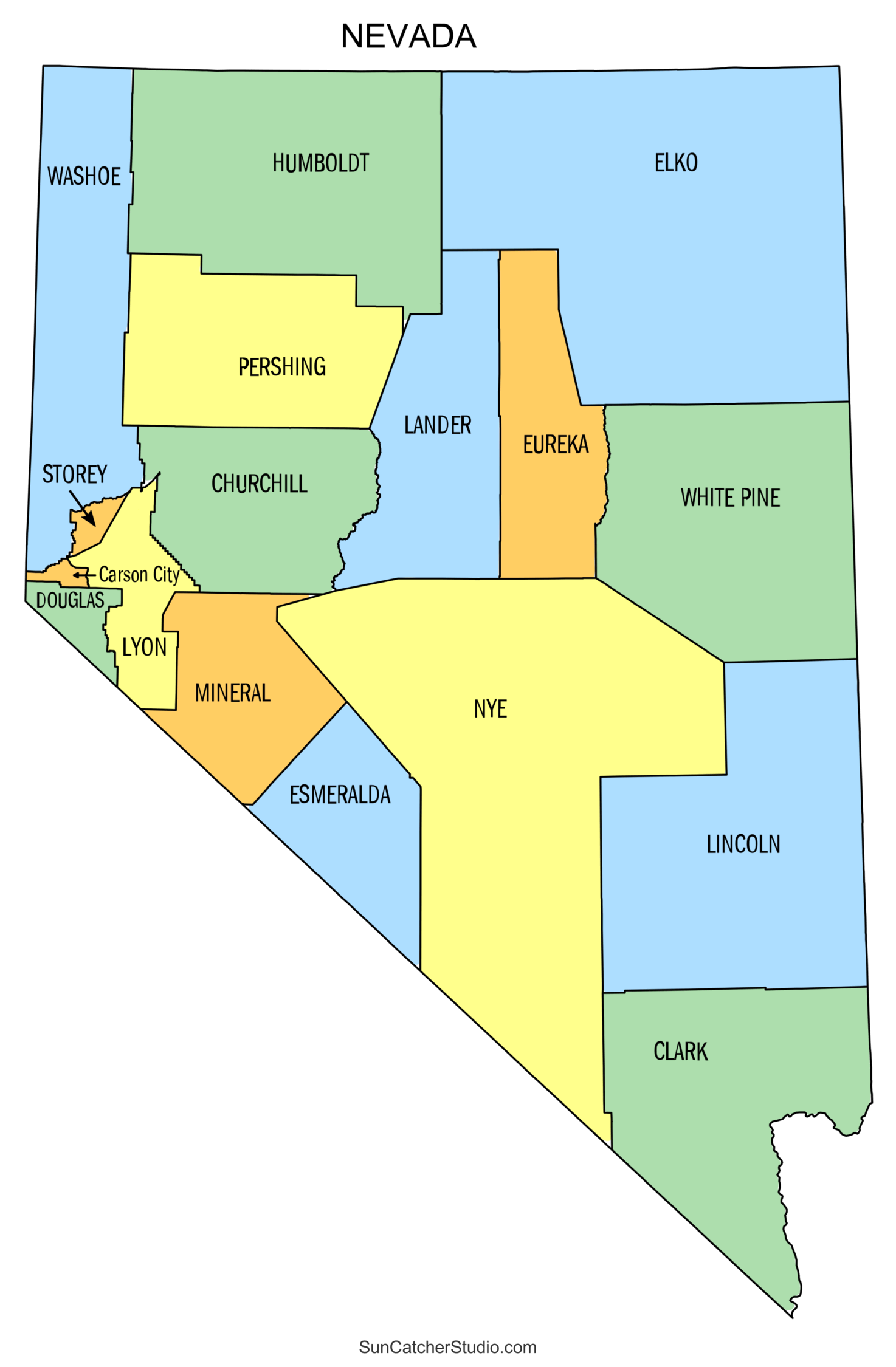 Nevada State Map Printable