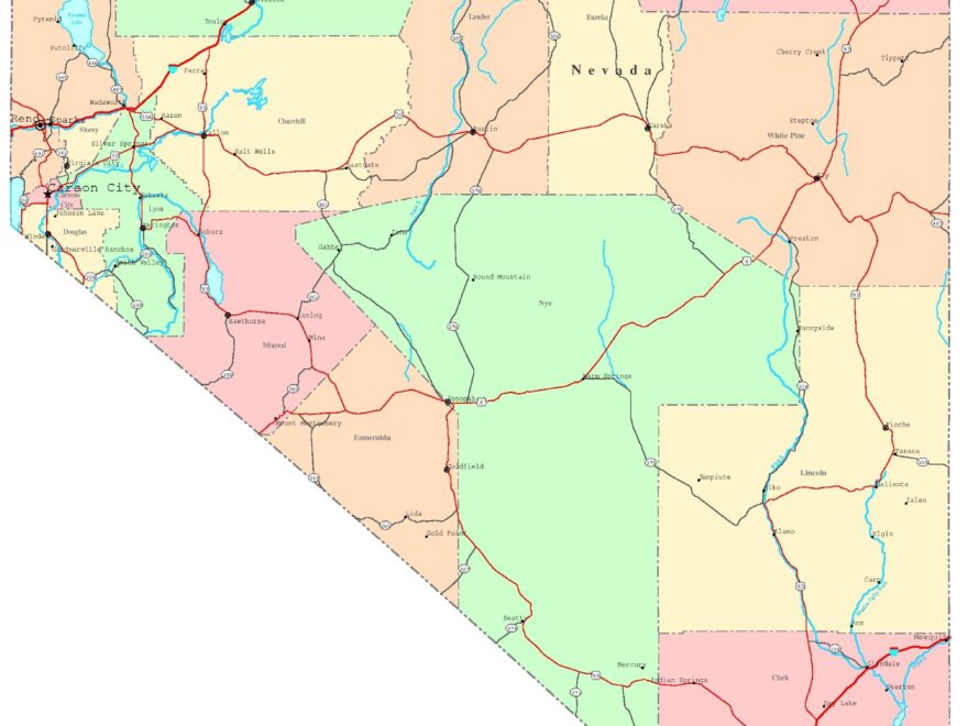 Nevada Printable Map