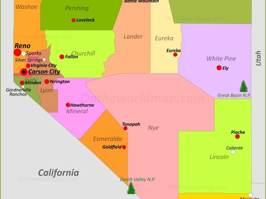 Nevada State Map USA Maps Of Nevada NV