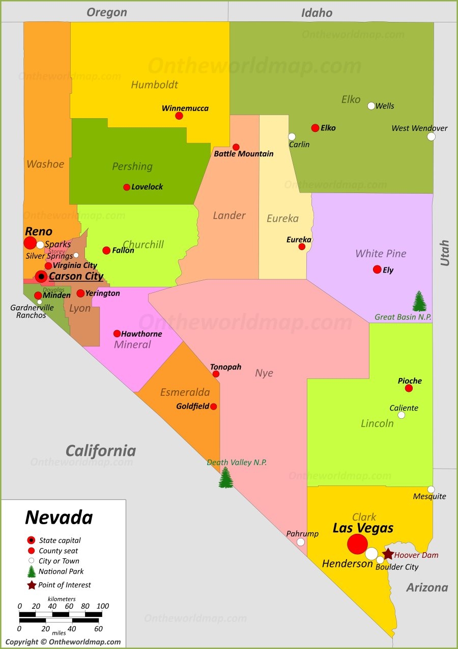 Nevada State Map USA Maps Of Nevada NV Nevada State Map USA Maps Of Nevada NV