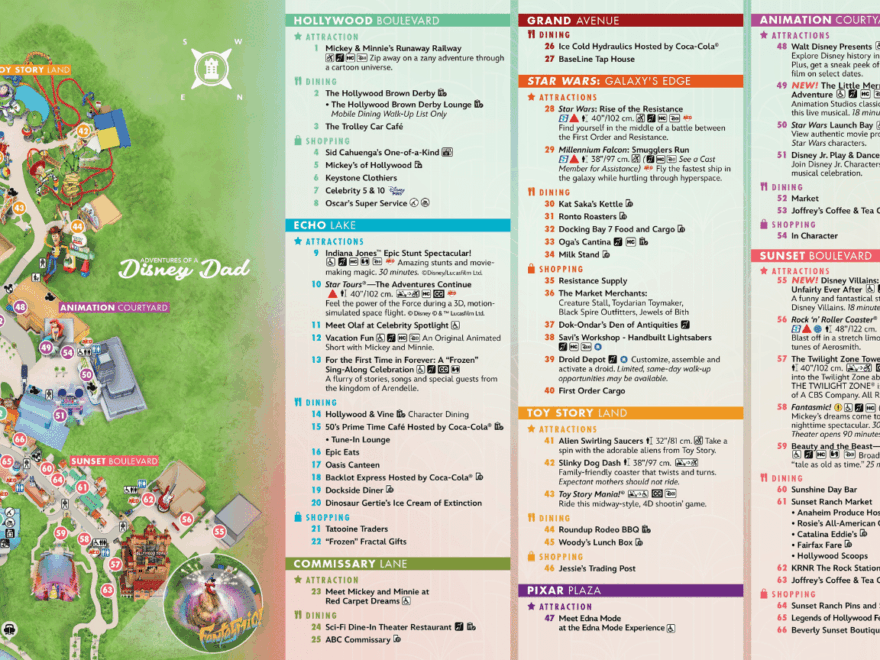 NEW Disney s Hollywood Studios Park Map Without Muppets Courtyard 2025 Www adventuresofadisneydad