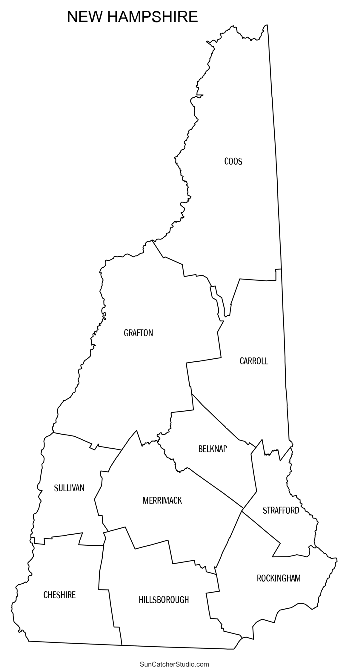 New Hampshire County Map Printable State Map With County Lines Free Printables Monograms Design Tools Patterns DIY Projects