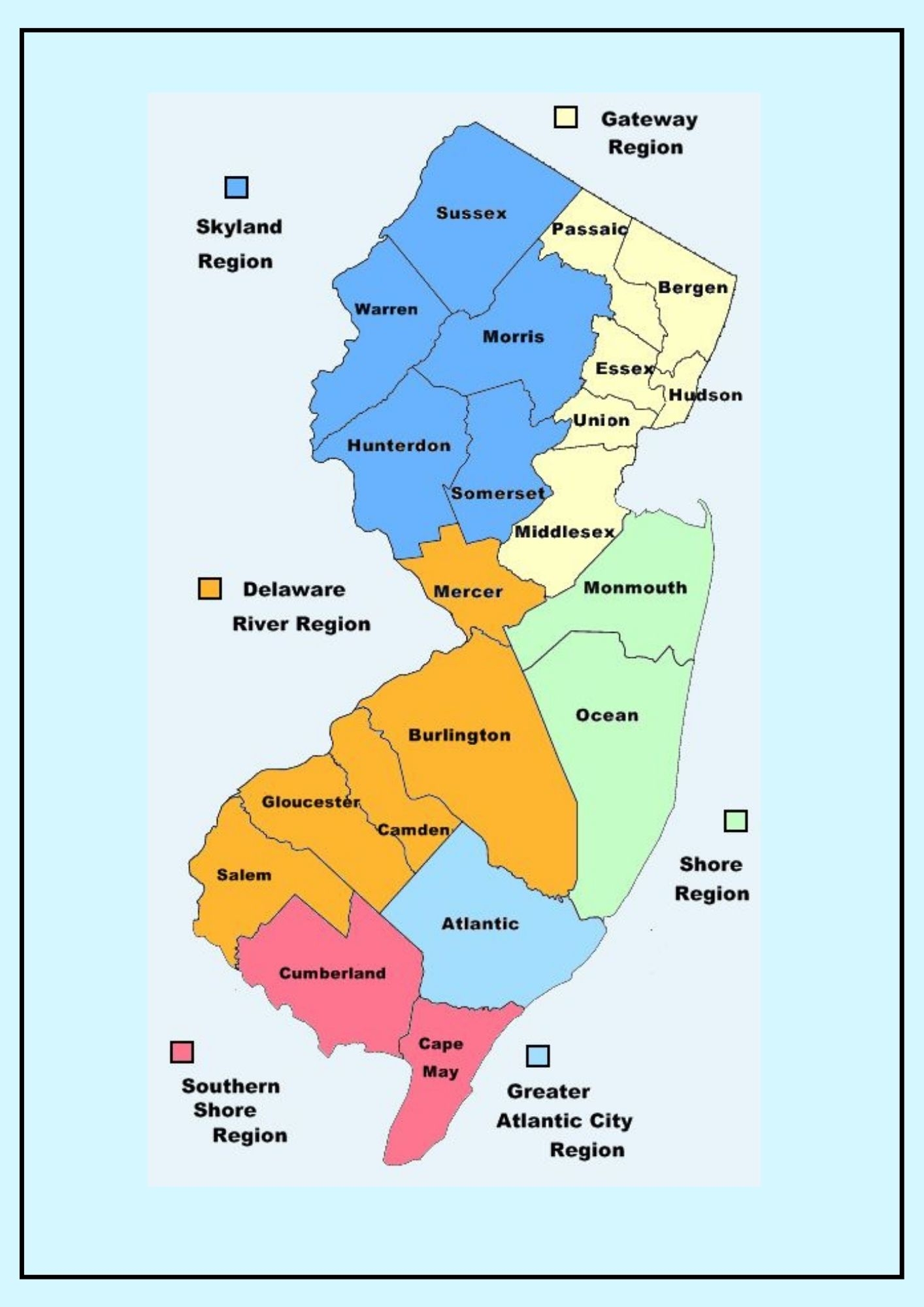 Printable Map Of Nj