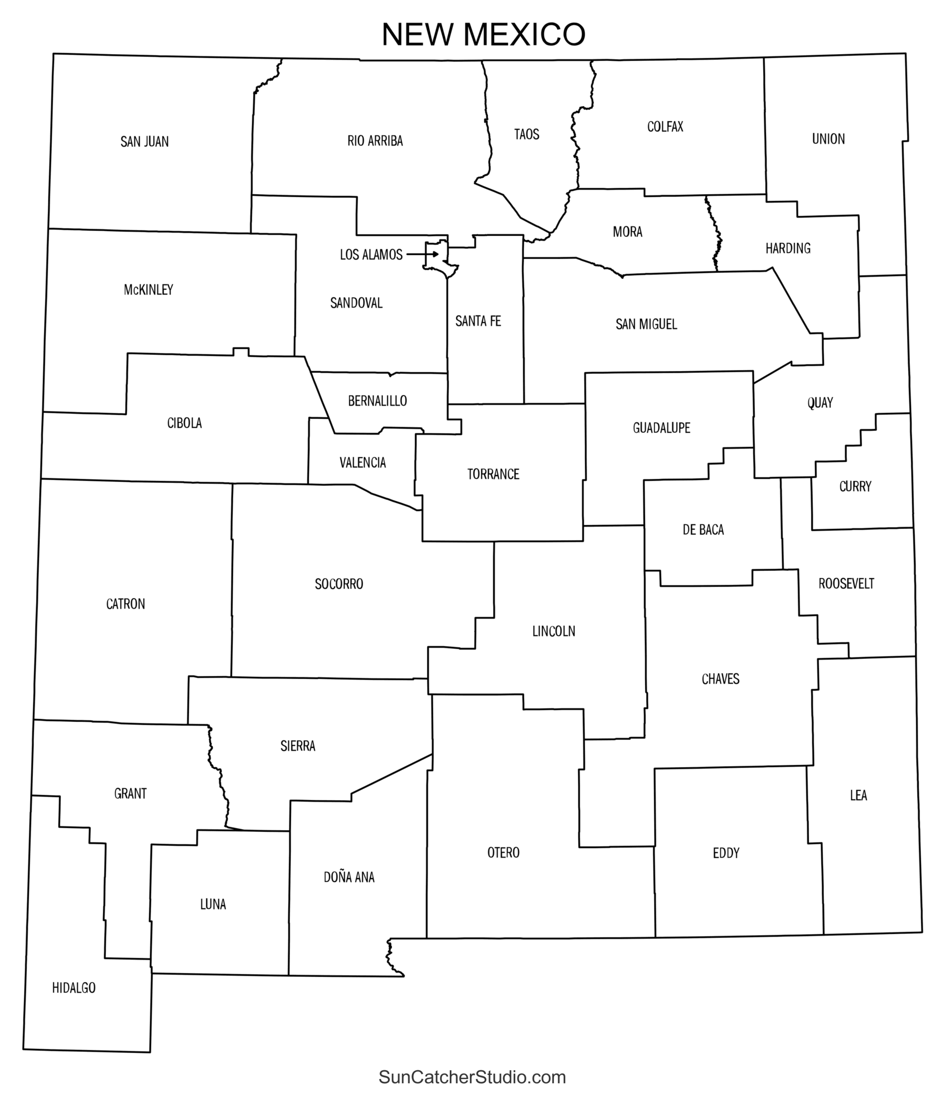New Mexico County Map Printable State Map With County Lines Free Printables Monograms Design Tools Patterns DIY Projects