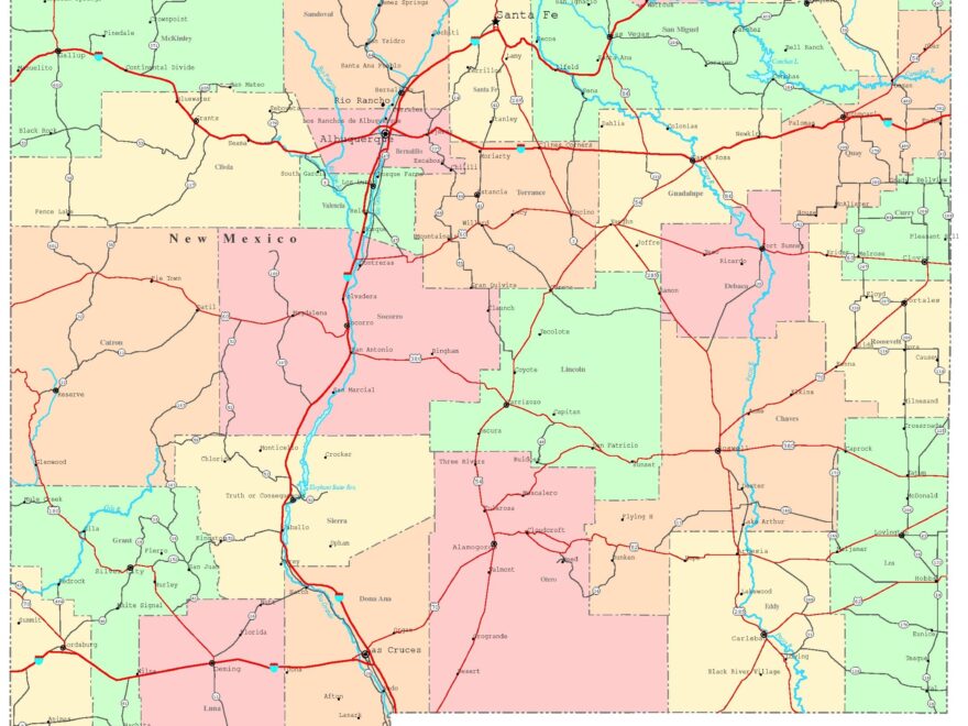 New Mexico Printable Map
