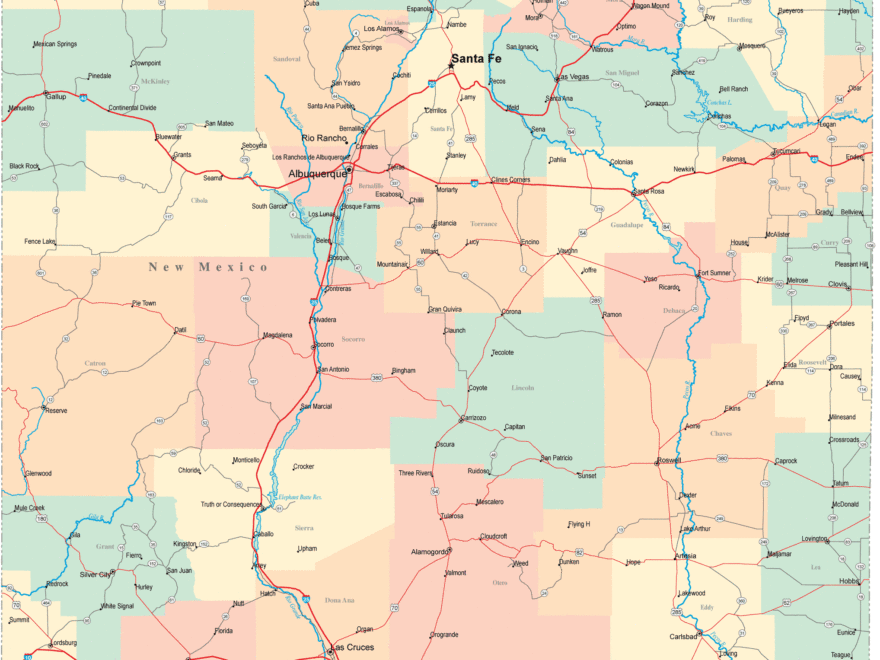 New Mexico Road Map NM Road Map New Mexico Highway Map