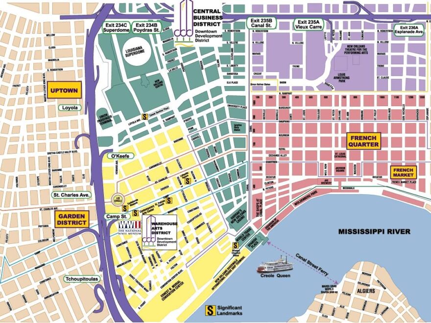 New Orleans Area Maps On The Town