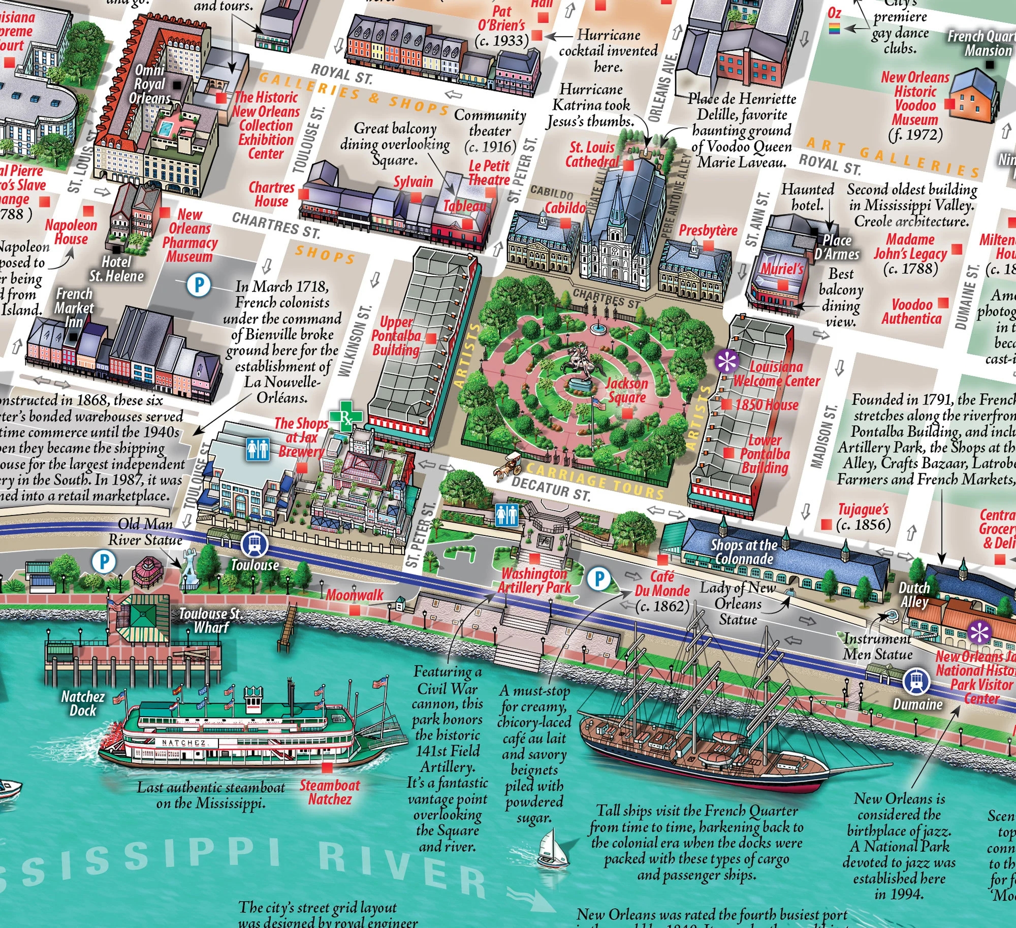 Printable Walking Tour Map French Quarter Nolo