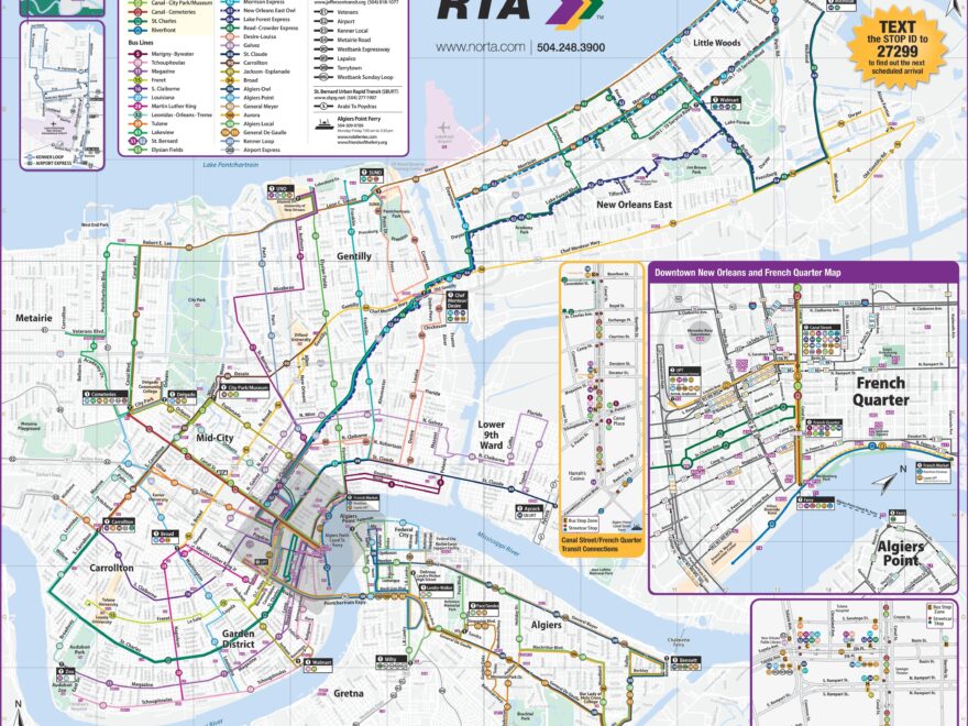 New Orleans RTA Public Transport Map Ontheworldmap