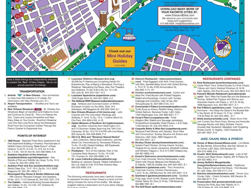New Orleans Tourist Attractions Map Worksheets Library
