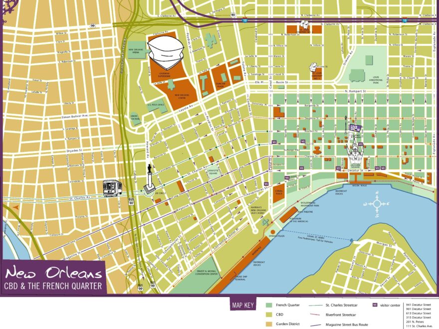 New Orleans Tourist Map Ontheworldmap