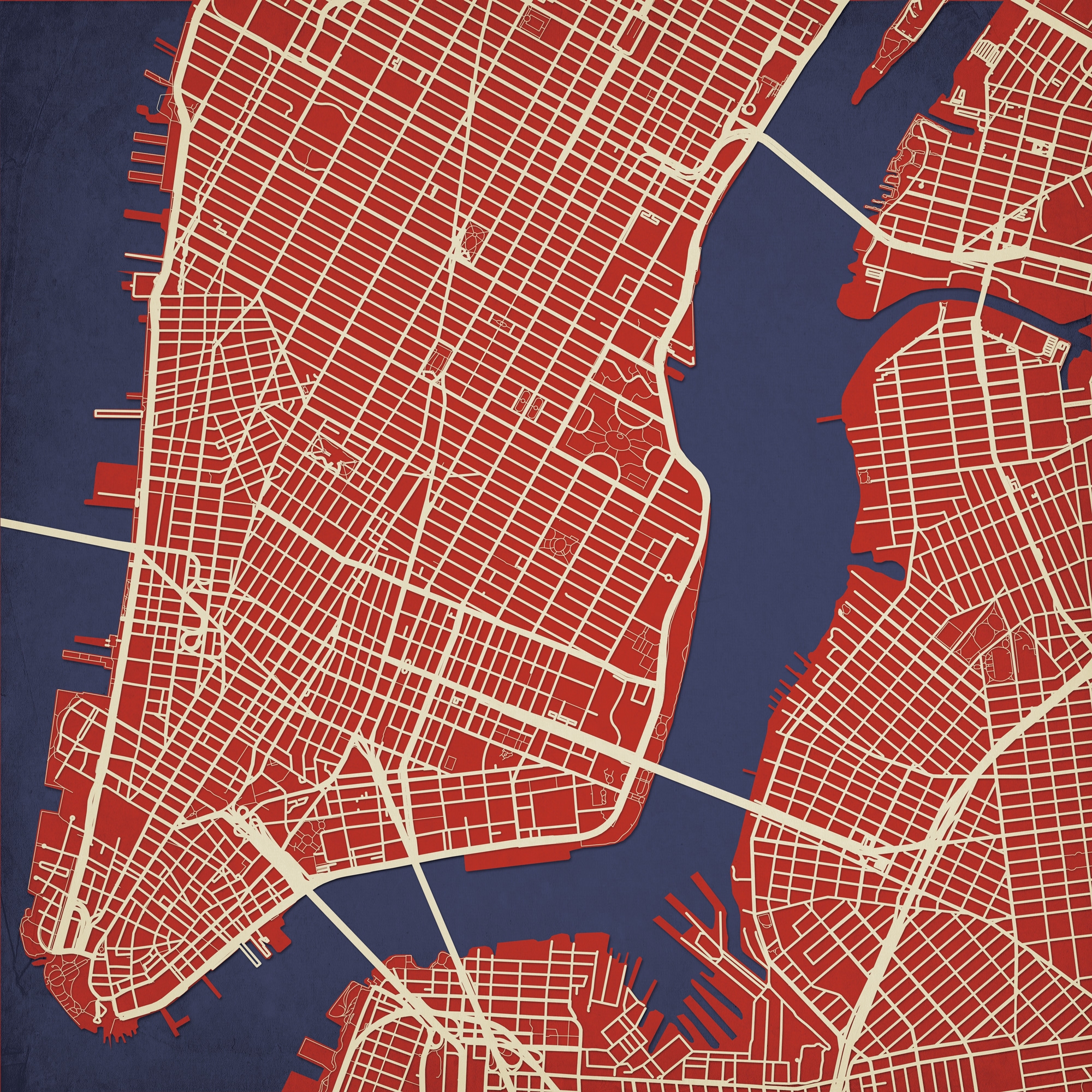 New York City Lower Manhattan Map Art By City Prints The Map Shop