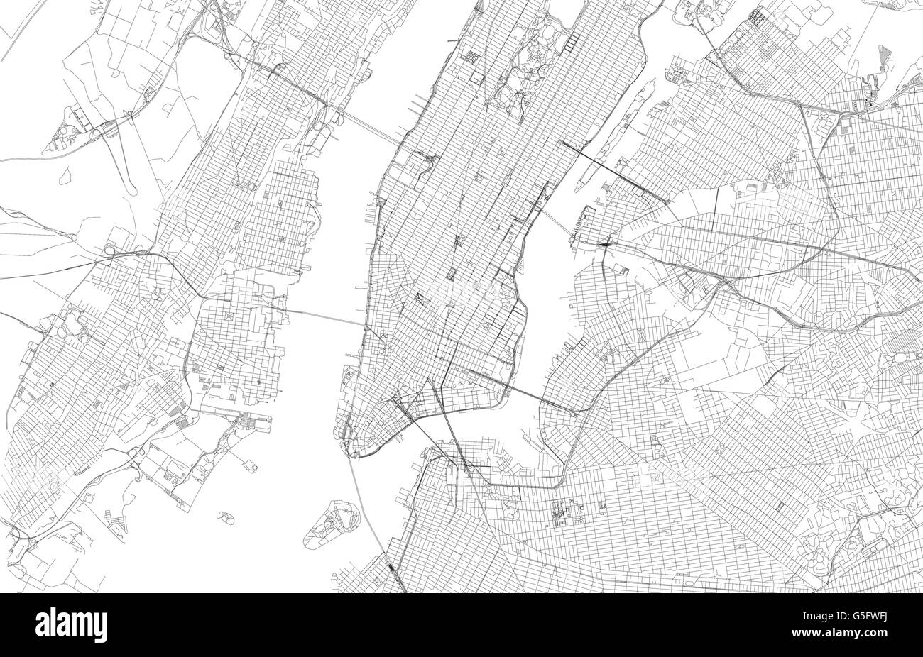 New York City Map Black And White Stock Photos Images Alamy