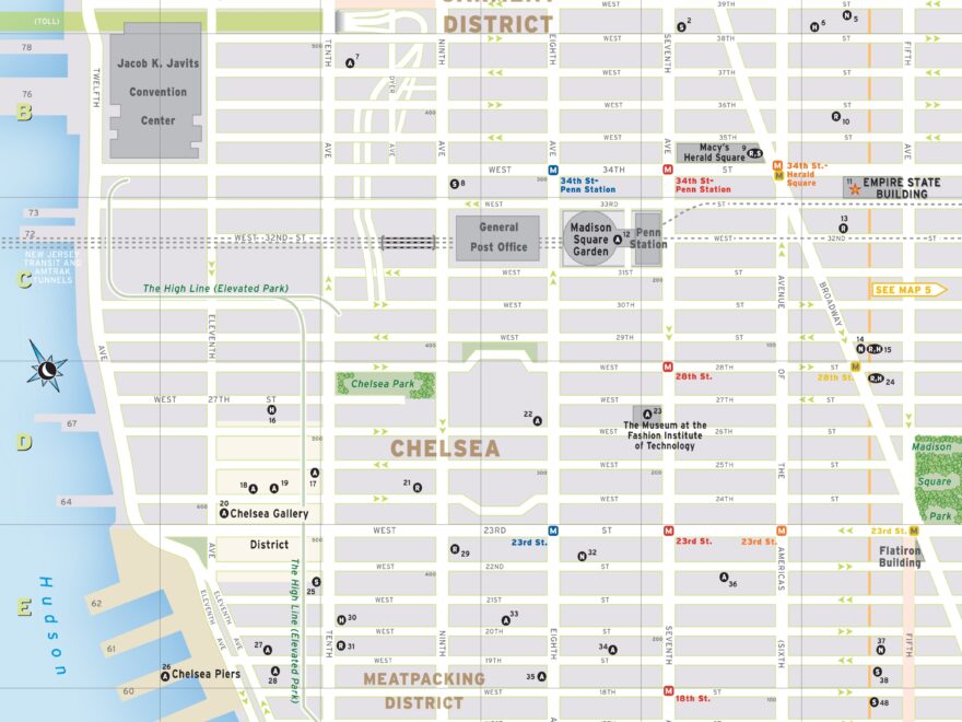 New York City Map Chelsea And The Garment District Moon Travel Worksheets Library