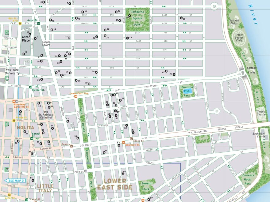 New York City Map East Village And The Lower East Side Moon Travel Guides