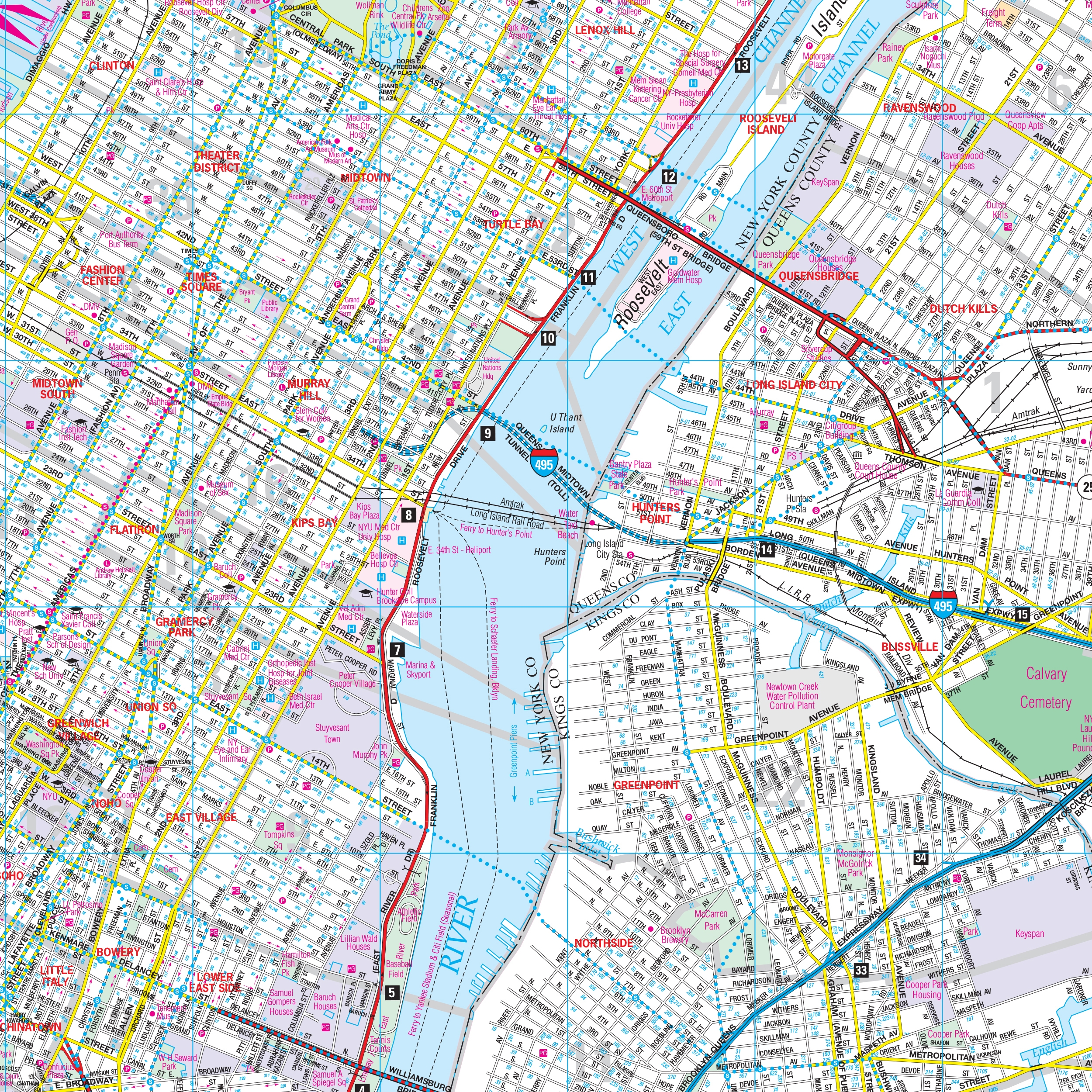 Printable Street Map Of Manhattan New York