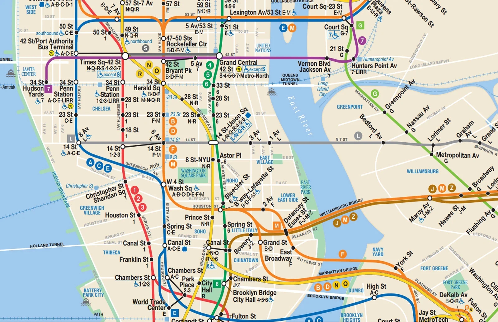 Lower Manhattan Subway Map Printable